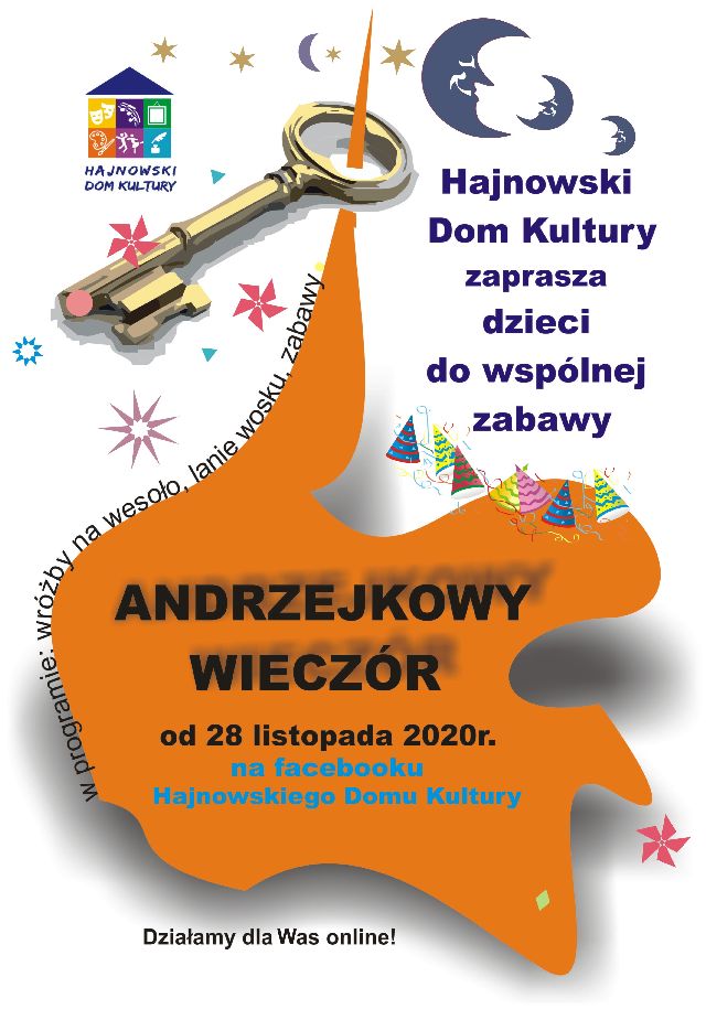 Plakat promujący wydarzenie w Hajnowskim Domu Kultury - Andrzejki
